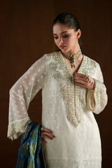 Ethnc | 4 Piece EMBROIDERED SUIT 26 | WHITE | E0785