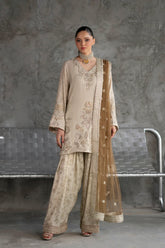 Ethnc | 3 Piece EMBROIDERED SUIT 26 | LEMON ICING E1060
