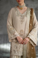 Ethnc | 3 Piece EMBROIDERED SUIT 26 | LEMON ICING E1060