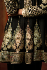 Ethnc | 2 Piece EMBROIDERED SUIT 26 | JET BLACK E1066