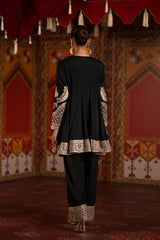 Ethnc | 2 Piece EMBROIDERED SUIT 26 | JET BLACK E1066