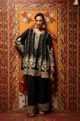 Ethnc | 2 Piece EMBROIDERED SUIT 26 | JET BLACK E1066