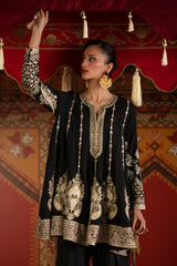 Ethnc | 2 Piece EMBROIDERED SUIT 26 | JET BLACK E1066