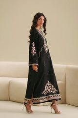 Ethnc | 3 Piece EMBROIDERED SUIT 26 | JET BLACK E1088