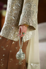 Ethnc | 3 Piece EMBROIDERED SUIT 26 | Pale Yellow E1089