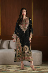 Ethnc | 1 Piece EMBROIDERED SUIT 26 | JET BLACK E1098