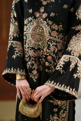 Ethnc | 2 Piece EMBROIDERED SUIT 26 | JET BLACK E1104