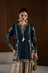 Ethnc | 2 Piece EMBROIDERED SUIT 26 | COBALT E1110