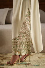 Ethnc | 1 Piece EMBROIDERED SUIT 26 | ANTIQUE WHITE E1112