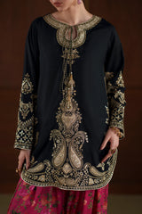 Ethnc | 3 Piece EMBROIDERED SUIT 26 | JET BLACK E1119