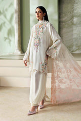 Maria B | 3 Piece Unstitched Embroidered | SR-01-02-Ivory