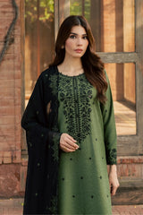 Batik | GREEN WILLOW 3PC EMBROIDERED | KARANDI PRET