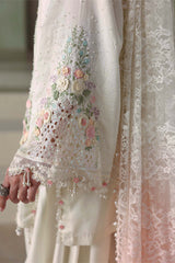 Maria B | 3 Piece Unstitched Embroidered | SR-01-02-Ivory