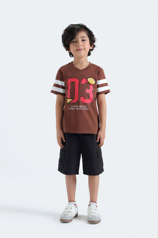 Outfitter Regular Fit Varsity T-Shirt With Embroidered Patch For Kids