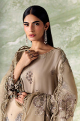 Maria B | 3 Piece Unstitched Embroidered | SR-01-01-Champagne Beige
