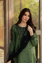 Batik | GREEN WILLOW 3PC EMBROIDERED | KARANDI PRET