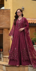 Noor by Saadia Asad | Luxury Eid Schiffli Laserkari 26 | D8 -Rasberry love