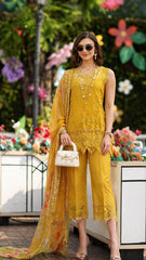 Noor by Saadia Asad | Eid Luxe Chikankari 26 | D10 - Amber Yellow