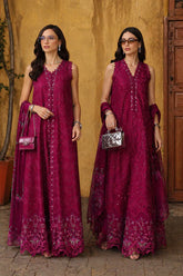 Noor by Saadia Asad | Luxury Eid Schiffli Laserkari 26 | D4 -Fuchia Élégance