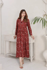Zayan | Lawn frock | Red Wine