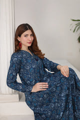 Zayan | Lawn frock | Teal Vine