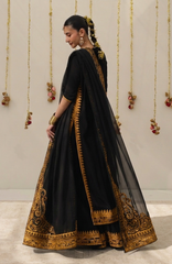 Maharani | Festive-26 Zarshab Black 3 Piece | Embroidered Lawn Suit