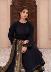 Maharani | Festive Embroidered 3 Piece | Black Mystique