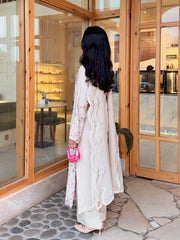 Rivaaj Fashion | RTW Blush Biege | Embroidered Pret Suit