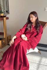Zeenat Atelier | MAROON CHIKANKARI | 2-PC SET
