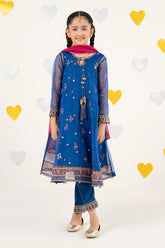 Maria B | 3 Piece Embroidered Organza Suit | MKS-PF26-03-Blue