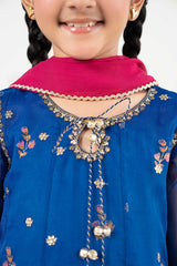 Maria B | 3 Piece Embroidered Organza Suit | MKS-PF26-03-Blue