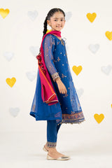 Maria B | 3 Piece Embroidered Organza Suit | MKS-PF26-03-Blue
