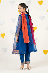 Maria B | 3 Piece Embroidered Organza Suit | MKS-PF26-03-Blue