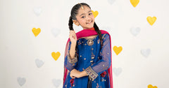 Maria B | 3 Piece Embroidered Organza Suit | MKS-PF26-03-Blue