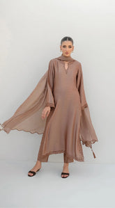 Sabeen Abbas | Raw Silk 2-piece | ICE MOCHA