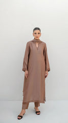 Sabeen Abbas | Raw Silk 2-piece | ICE MOCHA