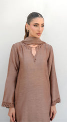 Sabeen Abbas | Raw Silk 2-piece | ICE MOCHA