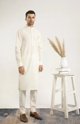 Bosky White Soft Cotton Kurta Trouser - Men