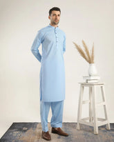 Sky Blue Soft Cotton Kurta Shalwar - Men