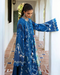 Republic Womenswear | Embroidered Pret Vol-ll '26 | Midnight Cyan