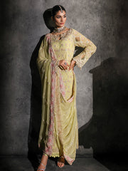 Rajbari | Sage Chiffon Edit | Ivy
