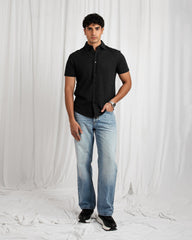 Engine Men Black Button Down