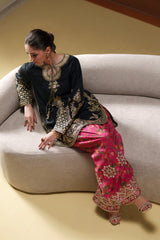 Ethnc | 3 Piece EMBROIDERED SUIT 26 | JET BLACK E1119