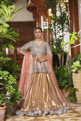 Wahaj M Khan | Nur Festive | Gold Peplum Nur Set