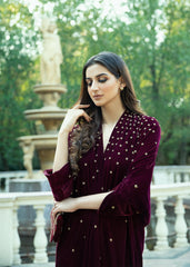 Purple Haze | Velvet Formals | Burgendy Velvet Kaftan