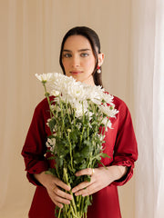 Mahnur | Petal Whispers Lawn Pret | Roselle