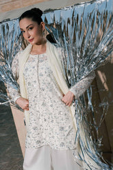 Maria B | 3 Piece Embroidered | SF-EA26-01-Off White