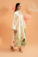 Imrozia Premium | Amelia Printed Silk | SP-153 Ivory Botanica