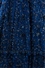 Samyakk | Blue Sequins Embroidered | Indowestern Net Lehenga
