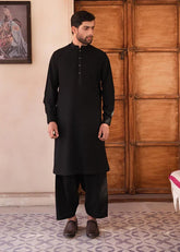 Regular Fit Kurta Shalwar - Black - 10 - Arshad Mens Wear